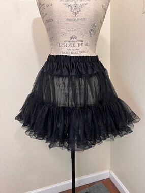 Tulle Petticoat Underskirt Layered Fluffy Ruffle Rockabilly Tutu Skirt